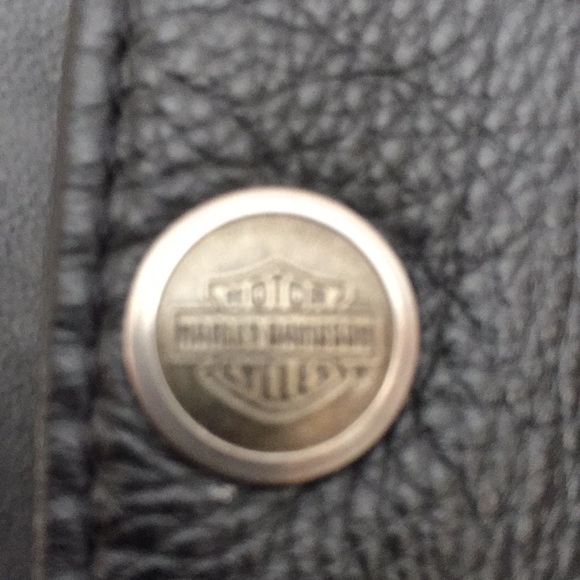 Harley-Davidson Motorcycles Men’s Black Leather Vest Made in USA Size Large - Picture 5 of 11